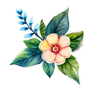 Watercolor Flower Stickers Png Uty PNG Image