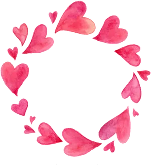 Watercolor Heart Border Frame PNG Image