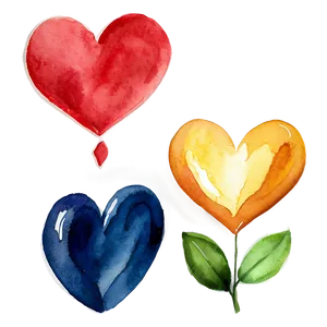 Watercolor Heart Painting Png Cbw PNG Image