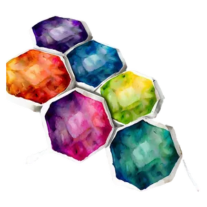 Watercolor Hexagon Pattern Png Xnq32 PNG Image