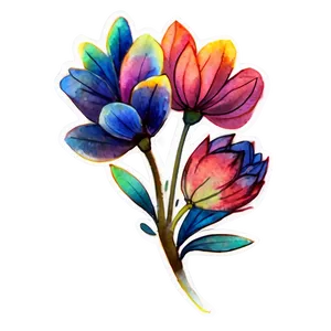 Watercolor Indie Flower Design Png 06252024 PNG Image