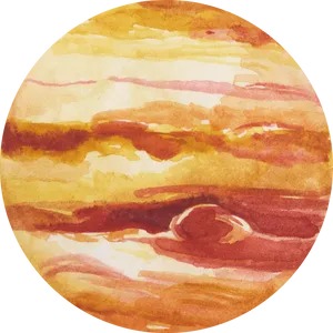 Watercolor Jupiter Artwork PNG Image