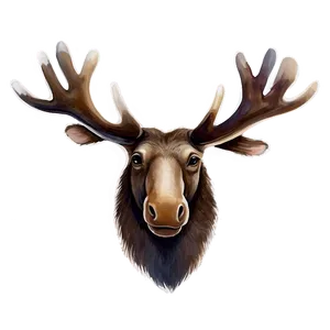 Watercolor Moose Head Painting Png 78 PNG Image