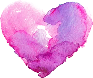 Watercolor Painted Heart PNG Image