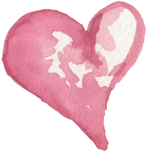 Watercolor Painted Heart PNG Image