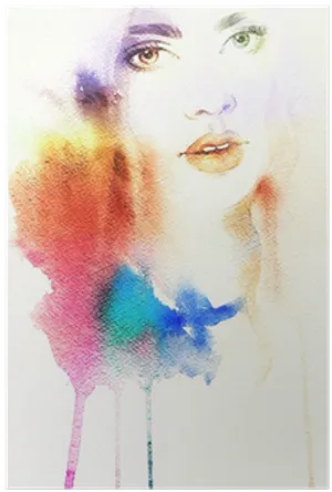 Watercolor Portrait Abstract Art PNG Image