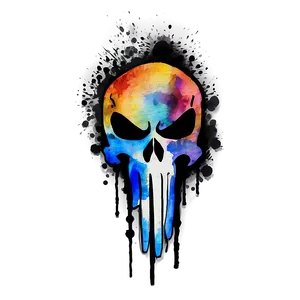 Watercolor Punisher Skull Png Brs63 PNG Image