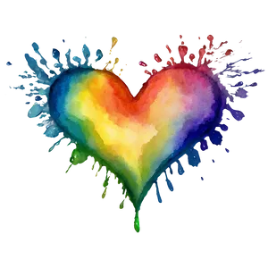 Watercolor Rainbow Heart Png 06252024 PNG Image