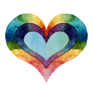 Watercolor Rainbow Heart Png 06252024 PNG Image