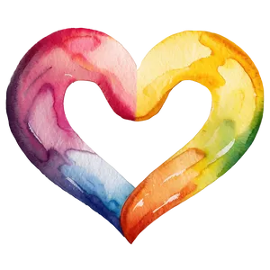 Watercolor Rainbow Heart Png Prb PNG Image