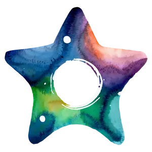 Watercolor Rounded Star Png 06132024 PNG Image