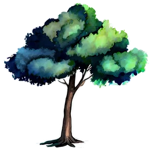 Watercolor Small Tree Png Ptf PNG Image