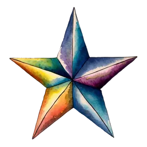 Watercolor Star Tattoo Png 26 PNG Image