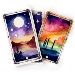 Watercolor Tarot Cards Png Fit PNG Image