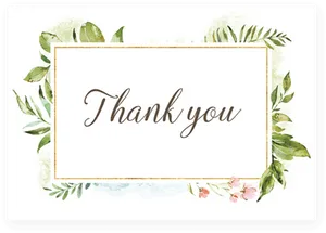 Watercolor Thank You Card Design PNG Image