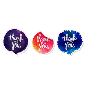 Watercolor Thank You Stickers Png Cfh PNG Image