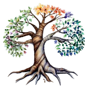 Watercolor Tree Of Life Painting Png Scf9 PNG Image