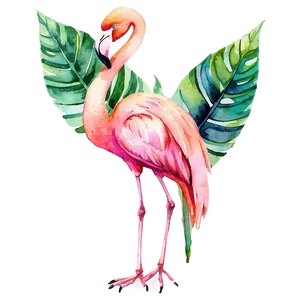 Watercolor Tropical Flamingo Png Uql20 PNG Image