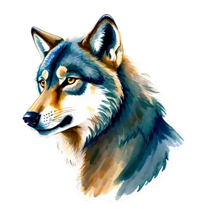 Watercolor Wolf Head Painting Png 96 PNG Image