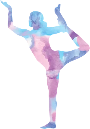 Watercolor Yoga Pose Natarajasana PNG