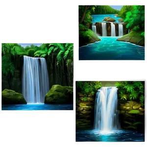 Waterfall Scenery Png Lno PNG Image