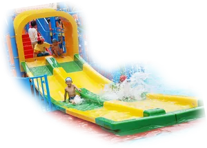 Waterpark Fun Slide Action PNG Image