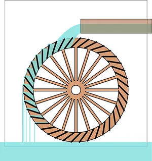 Waterwheel Illustration PNG Image