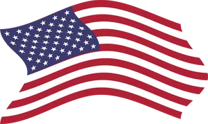 Waving American Flag Graphic PNG Image