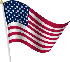 Waving American Flag Graphic PNG Image