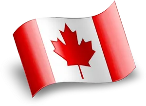 Waving Canadian Flag Icon PNG Image