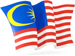 Waving Malaysian Flag PNG Image