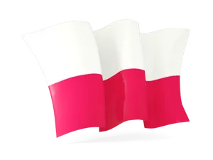 Waving Polish Flag Graphic PNG Image