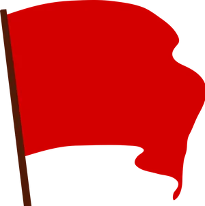 Waving Red Flag Graphic PNG Image