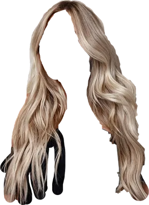 Wavy Blonde Hair Extension PNG Image