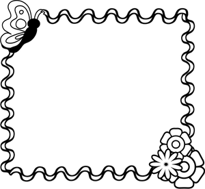 Wavy Edge Black Border Design PNG Image