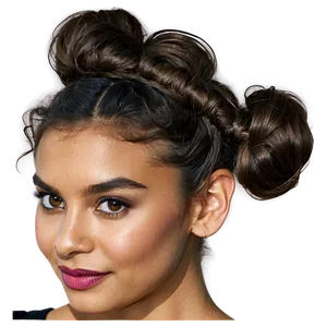 Wavy Hair Bun Style Png Kyg PNG Image