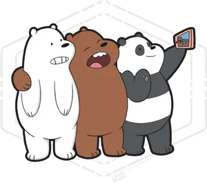 We Bare Bears Selfie Time PNG Image