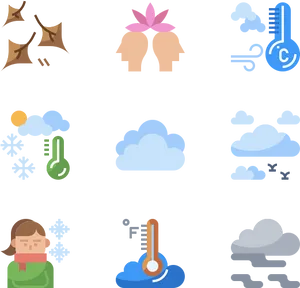 Weather Icons Collection PNG Image