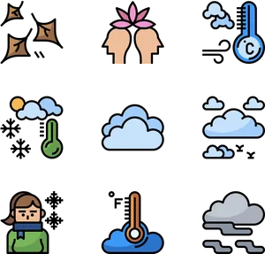 Weather Icons Collection PNG Image