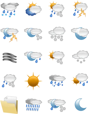 Weather Icons Collection PNG Image