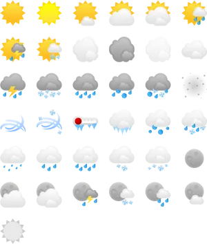 Weather_ Icons_ Collection_ Vector PNG Image