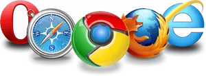 Web Browser Icons Lineup PNG Image