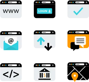 Web Browser Icons Login Highlighted PNG Image