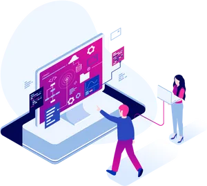Web Design Collaboration Illustration PNG