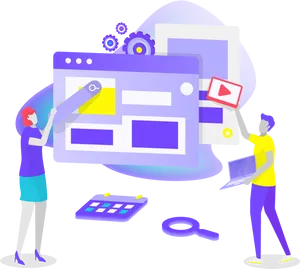Web Design Collaboration Illustration.png PNG