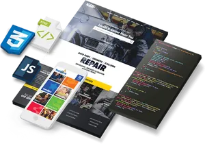 Web Development Concepts Showcase PNG Image