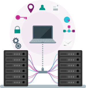 Web Hosting Infrastructure Graphic PNG