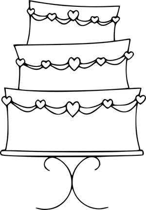 Wedding Cake Line Art PNG Image