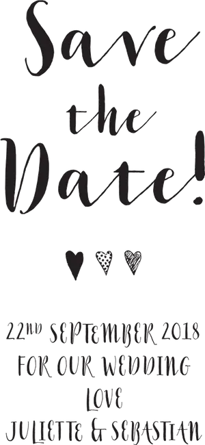 Wedding Date Announcement Graphic PNG Image