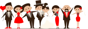 Wedding Party Cartoon PNG Image